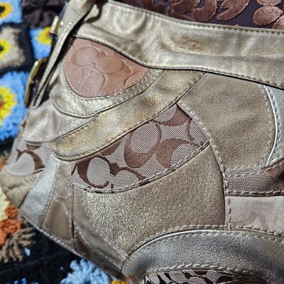 2008 Limited Edition Coach Y2k Patchwork Zoe Hobo Shoulder Bag Purse - Picture 2 of 6